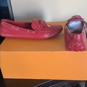 Louis Vuitton Gloria Red Leather Loafers